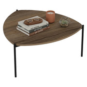 Atesino, Tavolino da Salotto Forma Triangolare, 90x89x40h cm Marrone Noce