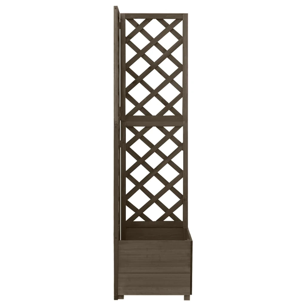 Fioriera angolare con traliccio 40 x 40 x 150 cm legno di abete grigio 02_0000819
