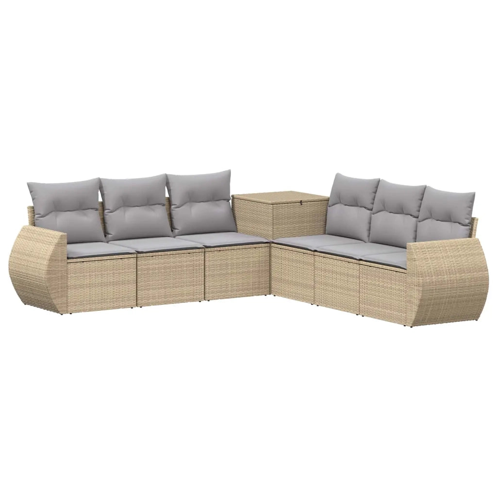 Set di divani 7 pz Beige e Grigio Chiaro 3448829