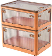 Scatole di archiviazione a doppia cassettina con coperchi, contenitori di 28 litri pieghevoli con ruote, cassetti di archiviazione pieghevoli a 5 porte, contenitore per l'organizzazione dei giocattoli