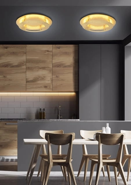 Plafoniera LED Candellux Merle tonda oro 40cm 18W 3000K
