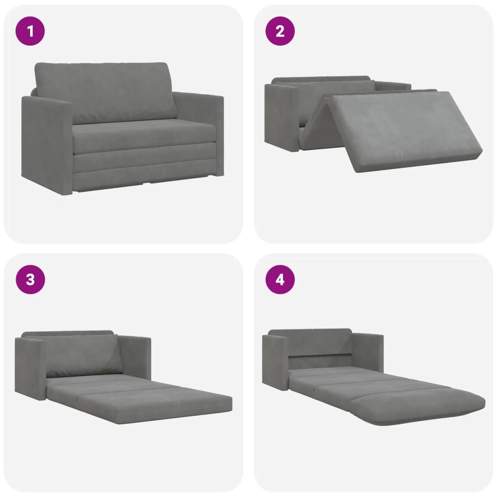 Divano letto Grigio scuro 124 x 71 x 78 cm Velluto 4106703