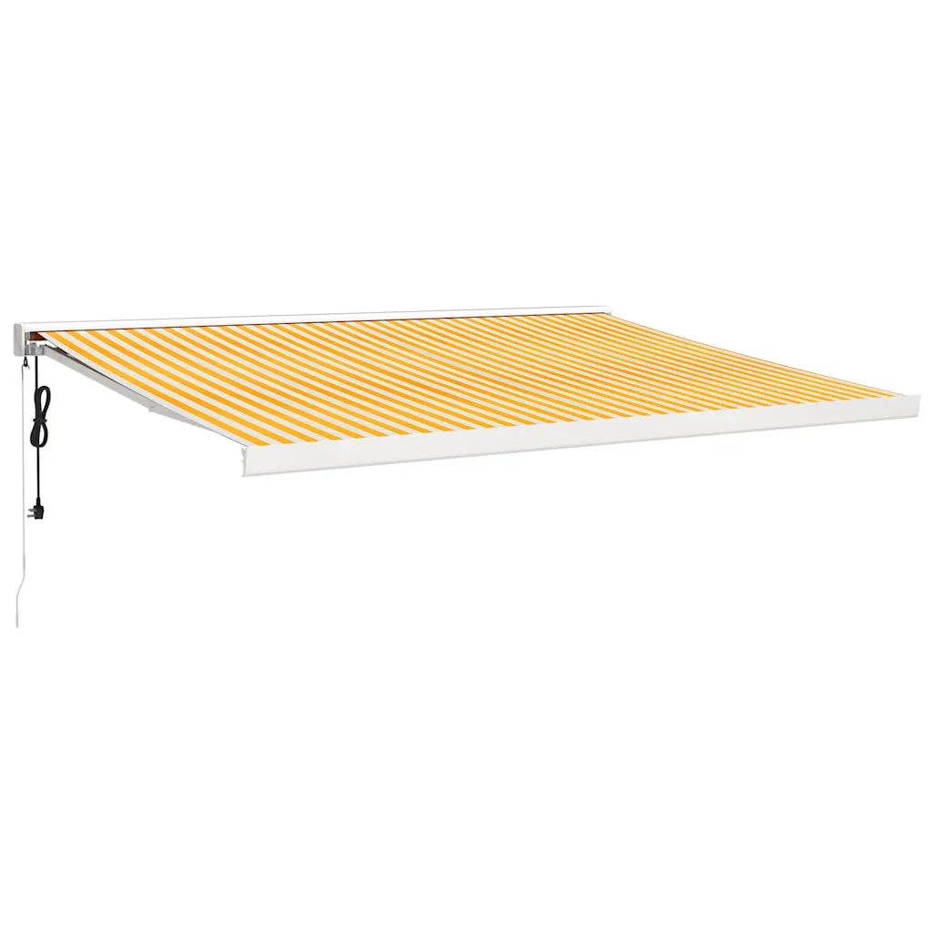 Tenda retrattile Giallo e Bianco 400 × 300 cm Tessuto e Metallo 3154583
