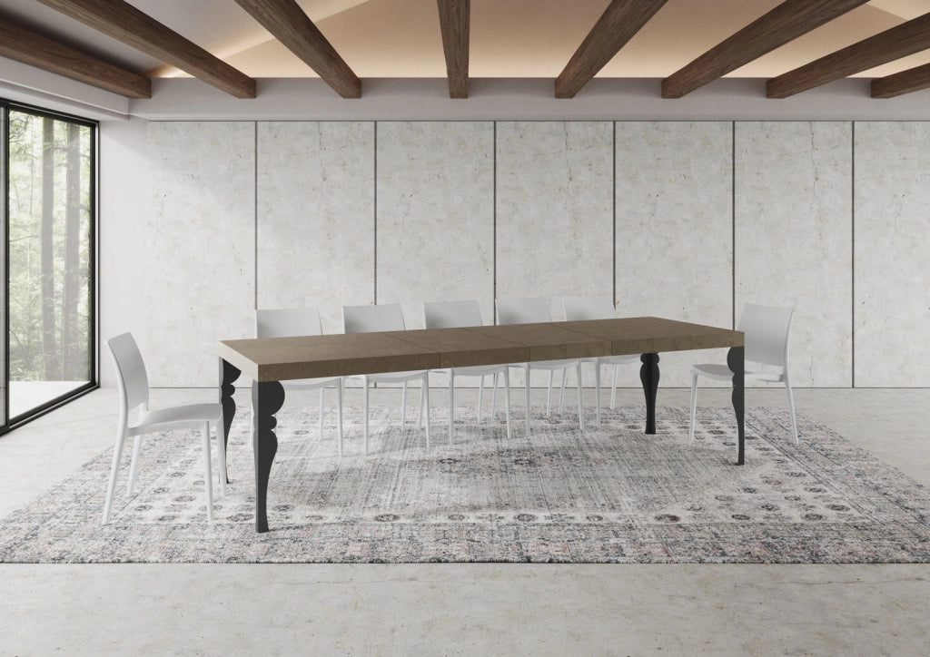 Tavolo allungabile 90x160/264 cm Paxor Premium tortora gambe antracite