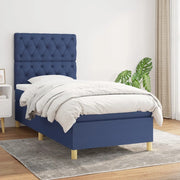 Giroletto a Molle con Materasso-Struttura Letto Blu 80x200 cm inTessuto 494764