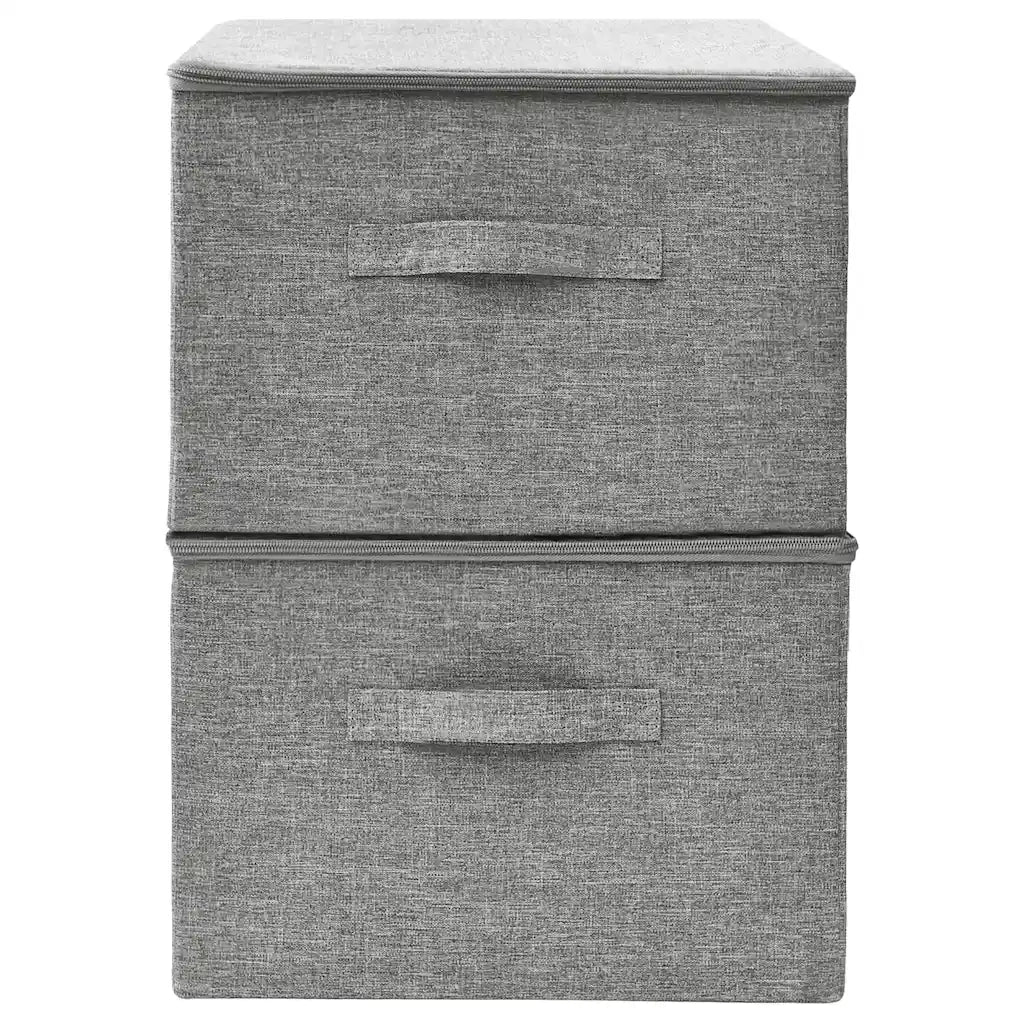 Scatole Portaoggetti 2pz in Tessuto 43x34x23 cm Grigio 332910