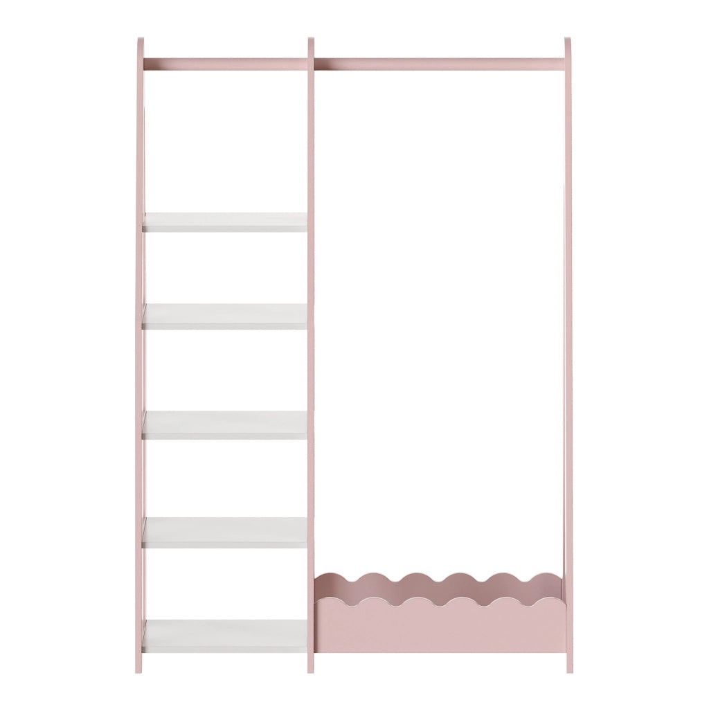 Guardaroba Aperto Vestnes per Cameretta Porta Abiti a Misura di Bimbi 114x77x30 cm Rosa [en.casa]