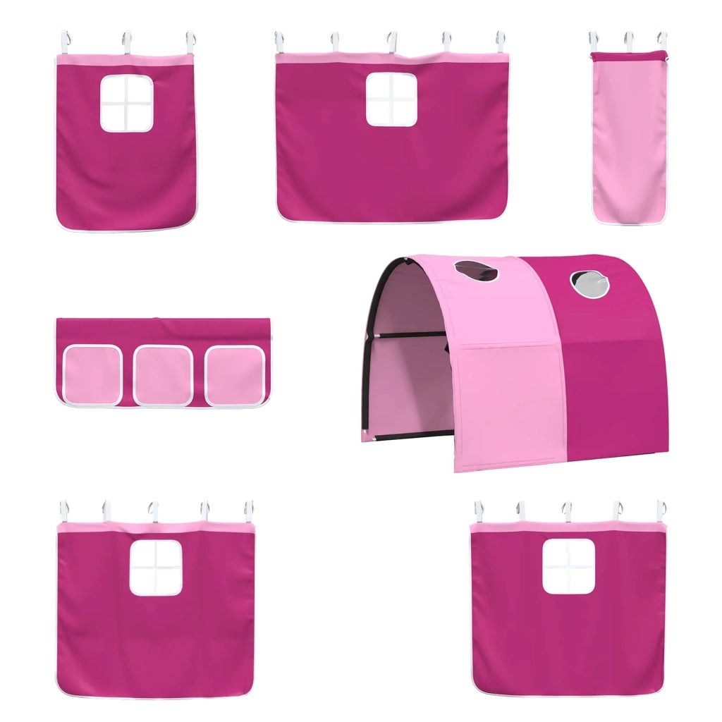 Struttura del letto loft per bambini-Giroletto per bambini Bianco e Rosa 75 x 190 cm 706735
