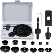 Set di seghe circolari a carbonio - 19-127 mm - 17 pezzi - Per fori precisi in legno morbido, PVC e plastica.