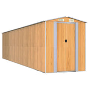 Casetta da giardino cabina ripostiglio casetta da esterno robusta casetta per attrezzi colore chiaro 192 x 855 x 223 cm acciaio zincato marrone 02_0022310
