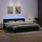 Giroletto a Molle con Materasso Verde Scuro 180x220 cm Velluto