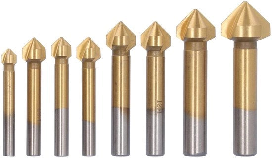 Taglierino a 90 gradi con punta di sfaccettatura - Set di 8 pezzi - Materiale: legno/metallo/gomma/plastica - Lega di titanio - Resistentente allo shock - Duraturo - Taglierino