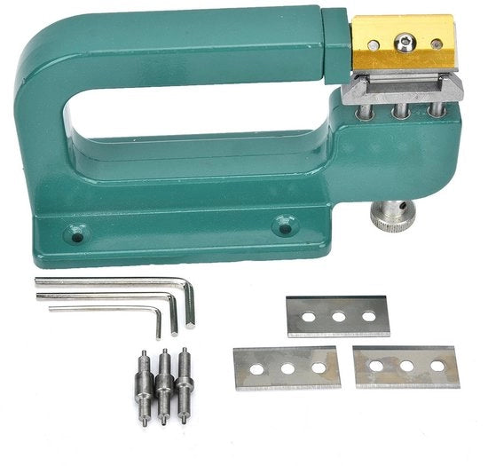 Strumento per Reparazioni a Rotore con 4 Rolli in Alluminio Sostenibile - Altezza Regolabile - Incluso Kit di Lame - Leggero e Solido - Schiller per Pelle