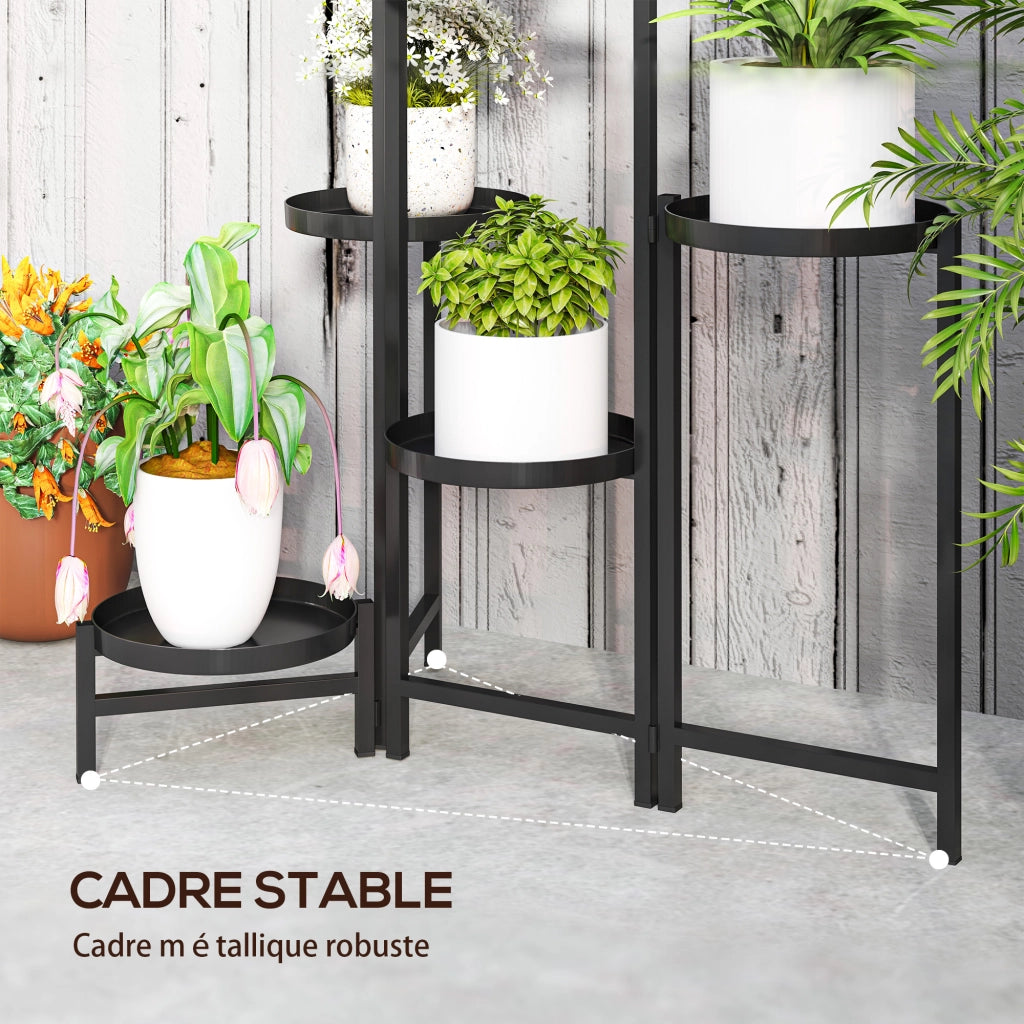 Libreria 6 Livelli Regolabile e Piegevole per Piante ¨C Zephmum ¨C Nero 60x40x80 cm