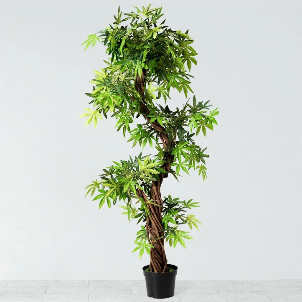 Pianta artificiale 160 cm, piante decorative a forma di S, piante da interno in vaso, albero artificiale come drago, per casa e ufficio