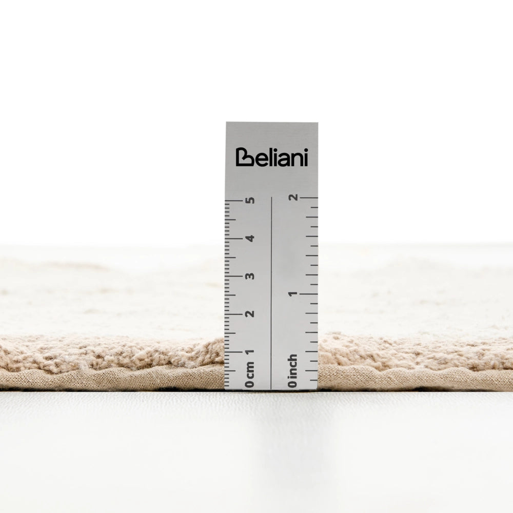 Tappeto da bagno in cotone rettangolare 80 x 150 cm beige e marrone Motivo decorativo da bagno Design moderno