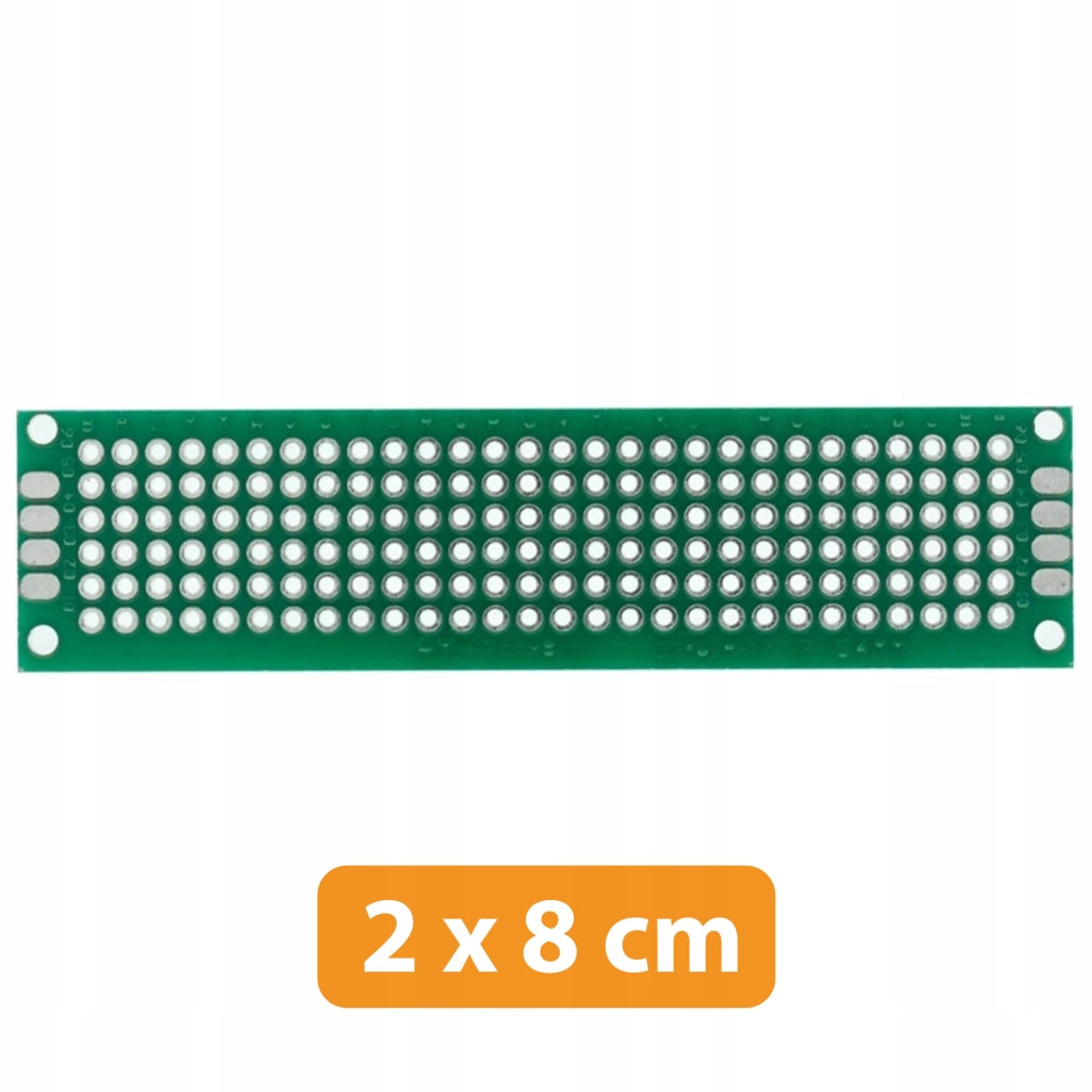 Piastra Prototipo Universale Doppia Faccia 20x80 mm – Fori 2,54 mm | Montaggio THT | Ideale per Circuiti Elettronici