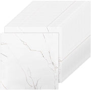 Pavimento in PVC autoadesivo 30x30 cm impermeabile antiscivolo - bianco a marmorizzazione - adatto per cucina, soggiorno e bagno.