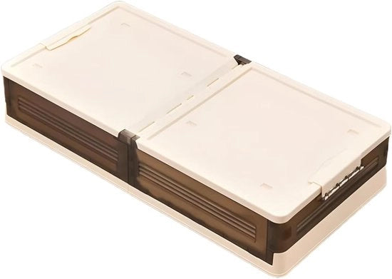 Ottomana Opimetalli con Porte su Ruote e Coperchio in Plastica Trasparente - Grande Ripiegabile Nero Grigio - Per Abbigliamento Giochi Scarpe Cuscini - 40L Spazio Risparmiato