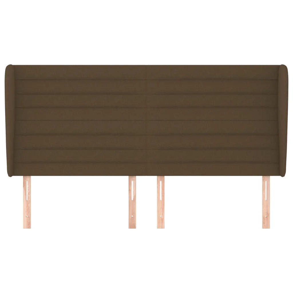 Testiera ad Orecchio Marrone Scuro 163x23x118/128 cm in Tessuto