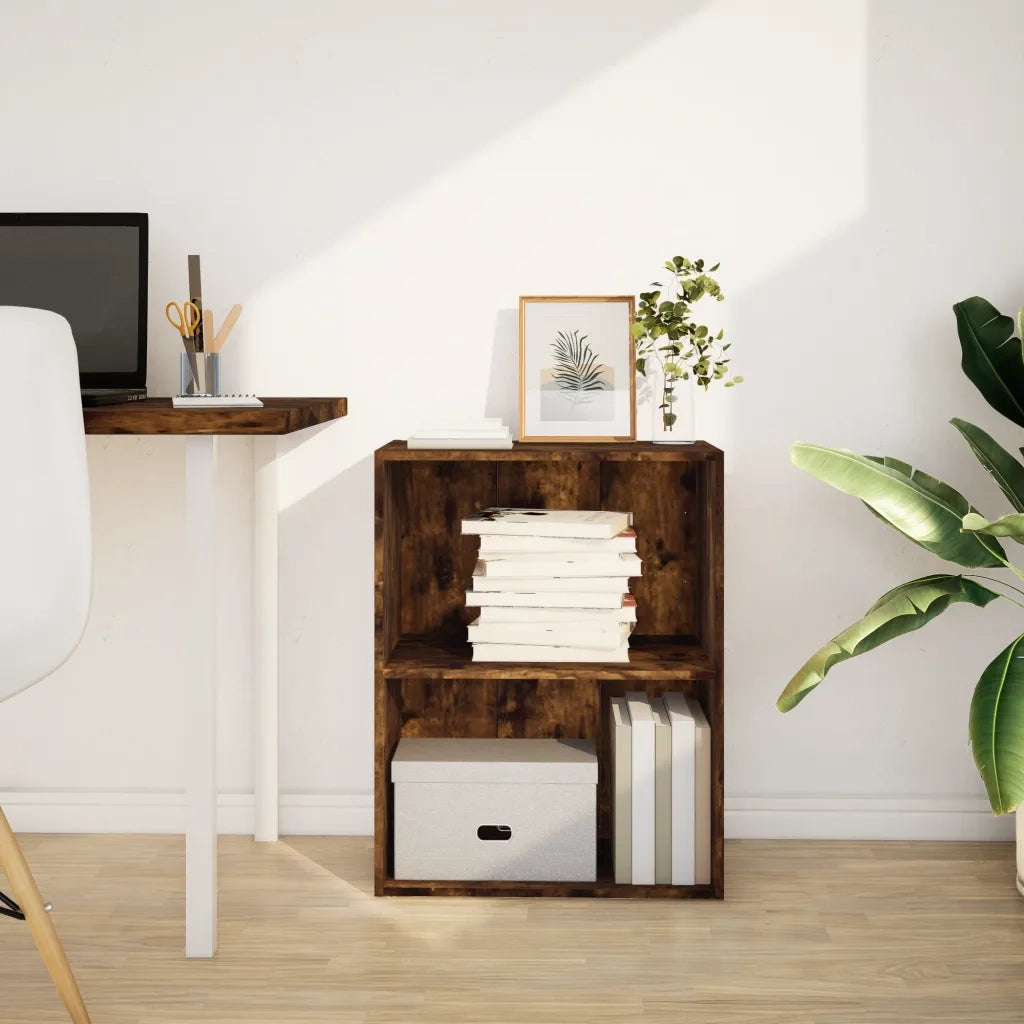 Libreria Rovere Fumo 60x30x77 cm in Legno Multistrato 857894