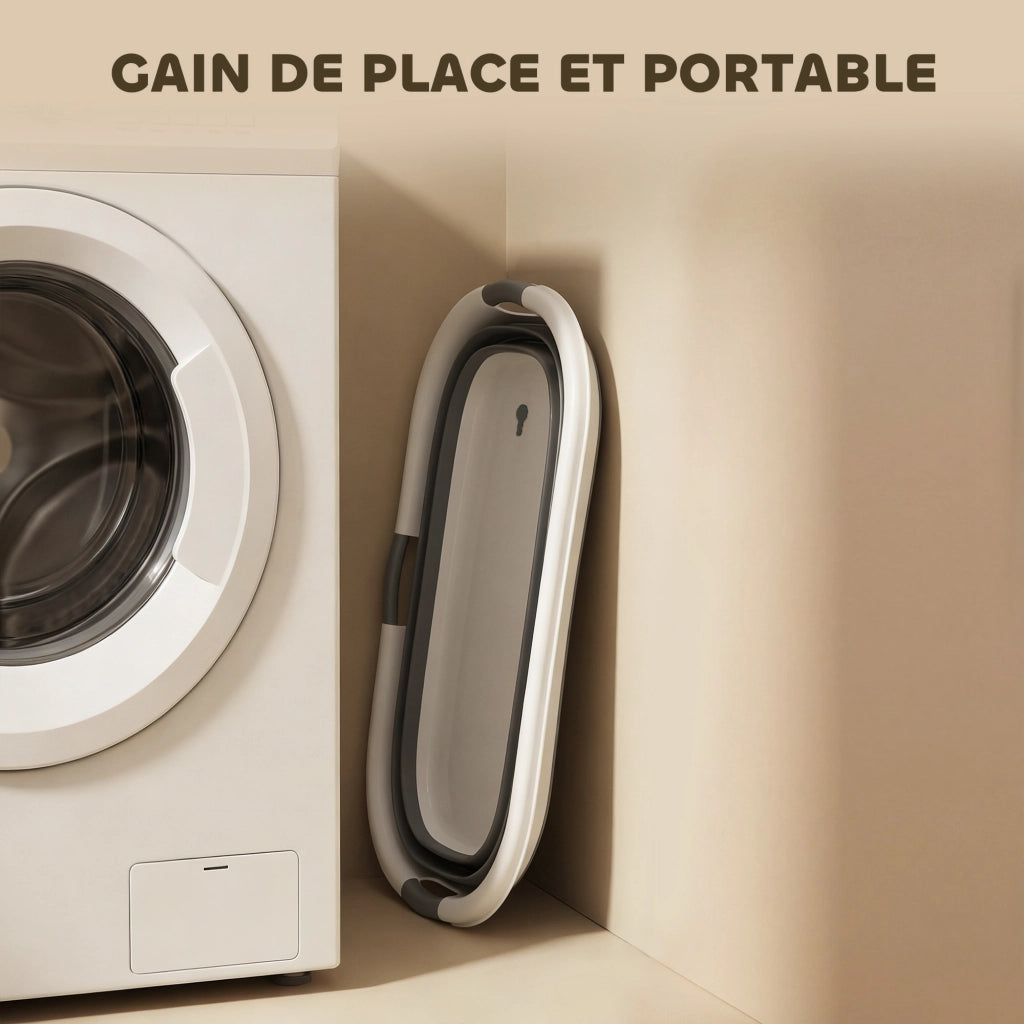 Vasca da Bagno per Cani Pieghevole ¨C Zephmum ¨C Grigio con Foro di Scarico