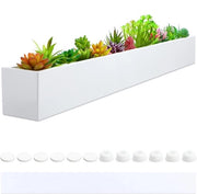 Sostegno moderno per piante in acciaio con scarico d'acqua - bianco 82 x 35 x