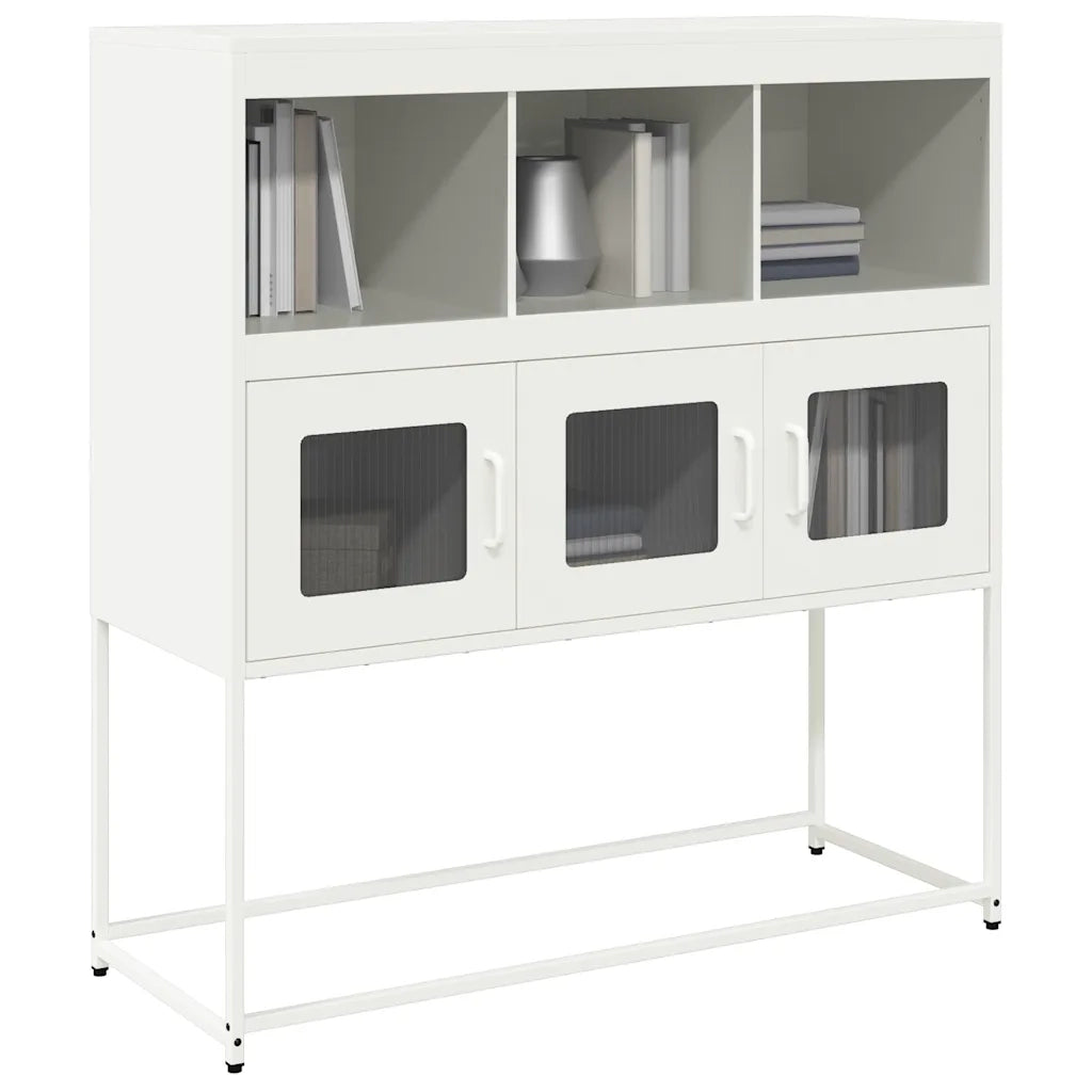 Credenza Bianca 100,5x39x107 cm in Acciaio Laminato a Freddo 853421