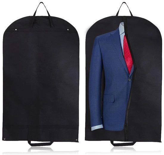 Borsa per vestiti 2 pezzi - Opvoucabile - Copertura protettiva - Per viaggi - 120 x 60 cm - Nero - Borsa per vestiti