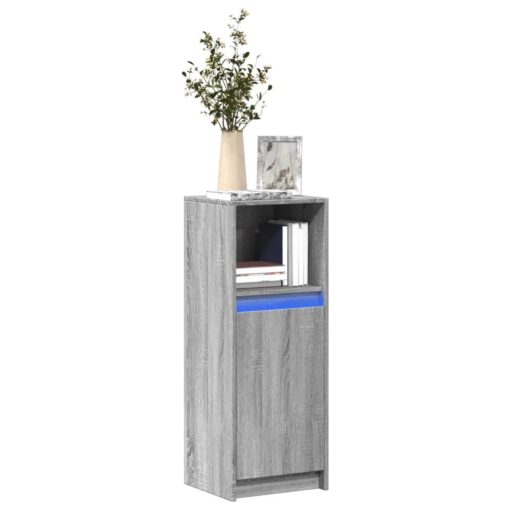 Credenza con LED-Buffet-Armadio da cucina Grigio Sonoma 38x34x100cm in Legno Multistrato