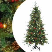 Albero di Natale Artificiale-Albero Natalizio con Rami Pieghevoli Verde 120 cm 822347