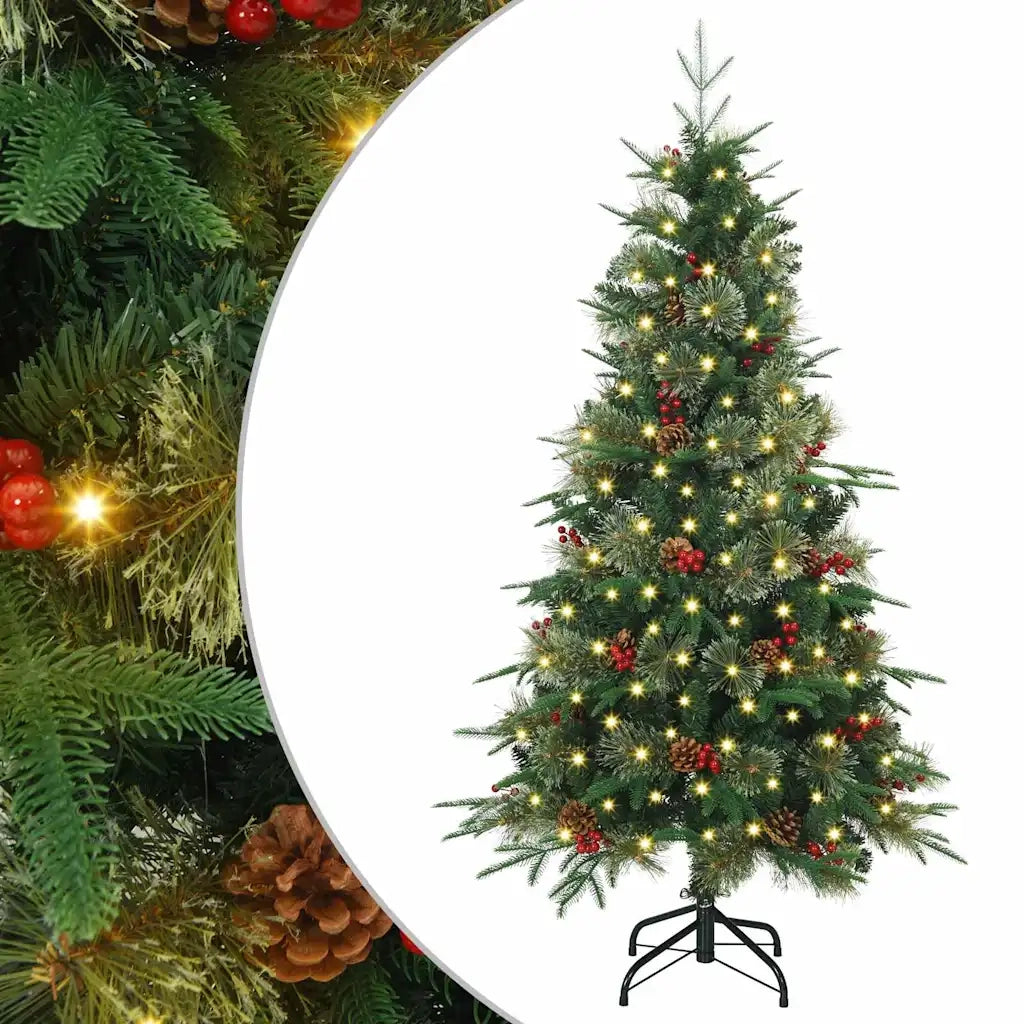 Albero di Natale Artificiale-Albero Natalizio con Rami Pieghevoli Verde 120 cm 822347