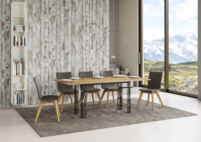 Tavolo Salvaspazio Allungabile 120/200x45/90x80/78 cm Ghibli Double Quercia Naturale