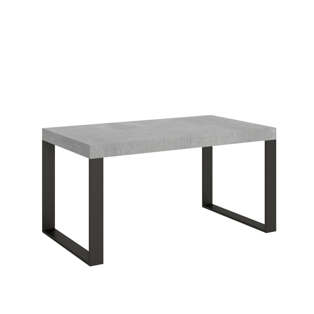 Tavolo allungabile 90x160/420 cm Tekno Premium Cemento telaio Antracite