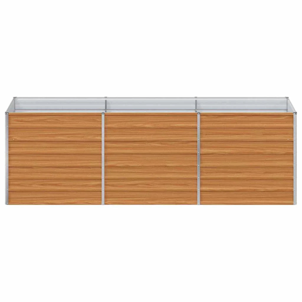 Set di 1 fioriera industriale rialzata 240 x 80 x 77 cm design elegante per esterni in acciaio zincato marrone chiaro 02_0059023