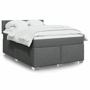 Giroletto a Molle con Materasso Grigio Scuro 140x200cm Tessuto 3288205