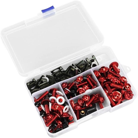 Kit di accessori per motori 177 pezzi - Superficie anodizzata - Materiale in alluminio - Installazione semplice - Compatta - Adatta per motori - Set di viti