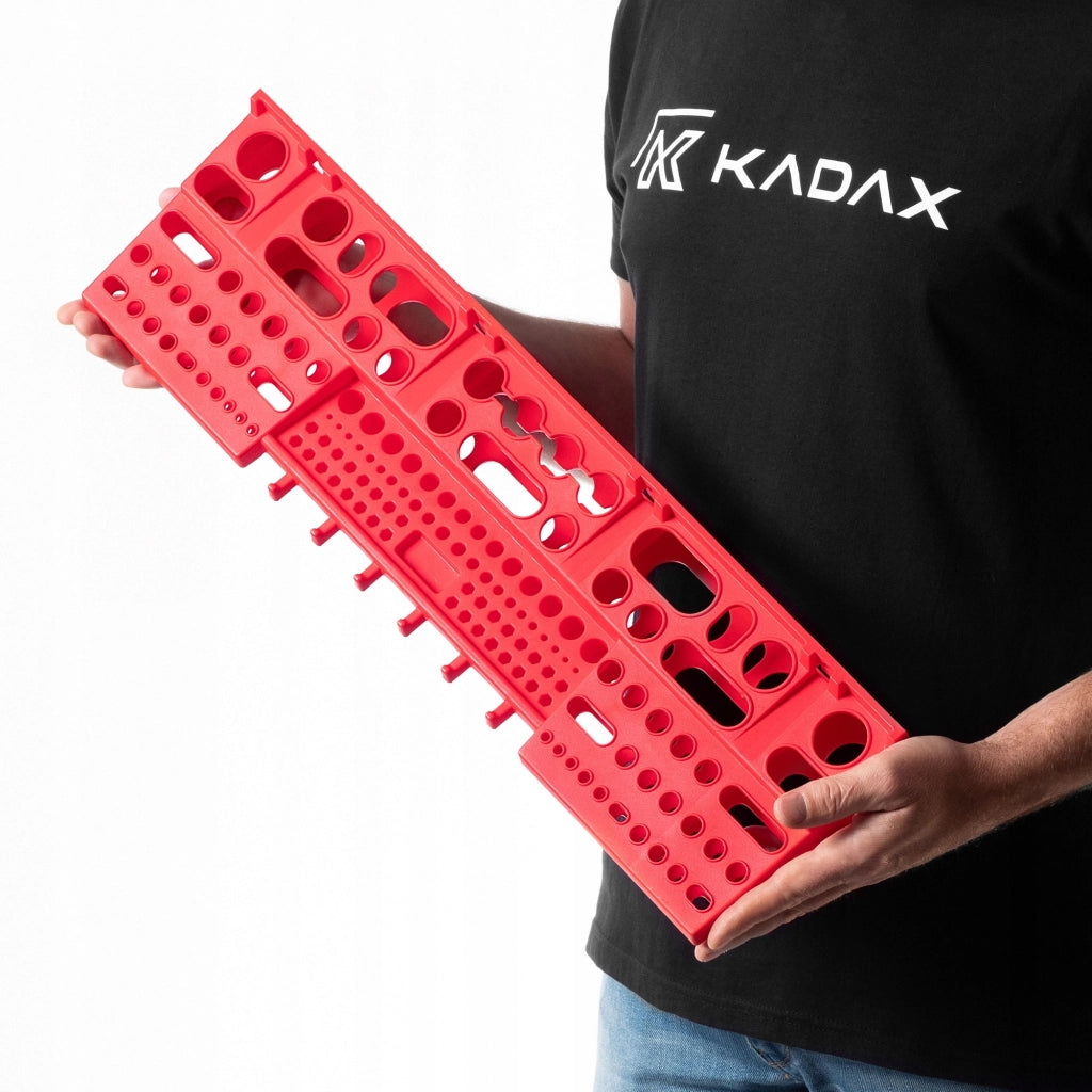 Pannello portautensili KADAX da parete per officina, 58x39 cm, 20 supporti, per garage e officina.