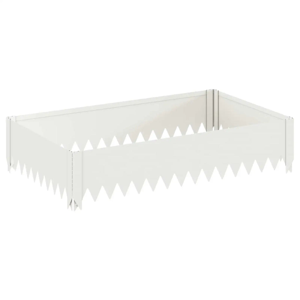 Bordura per Prato 4 pz 100 x 60 x 20 cm Acciaio Bianco 8008934