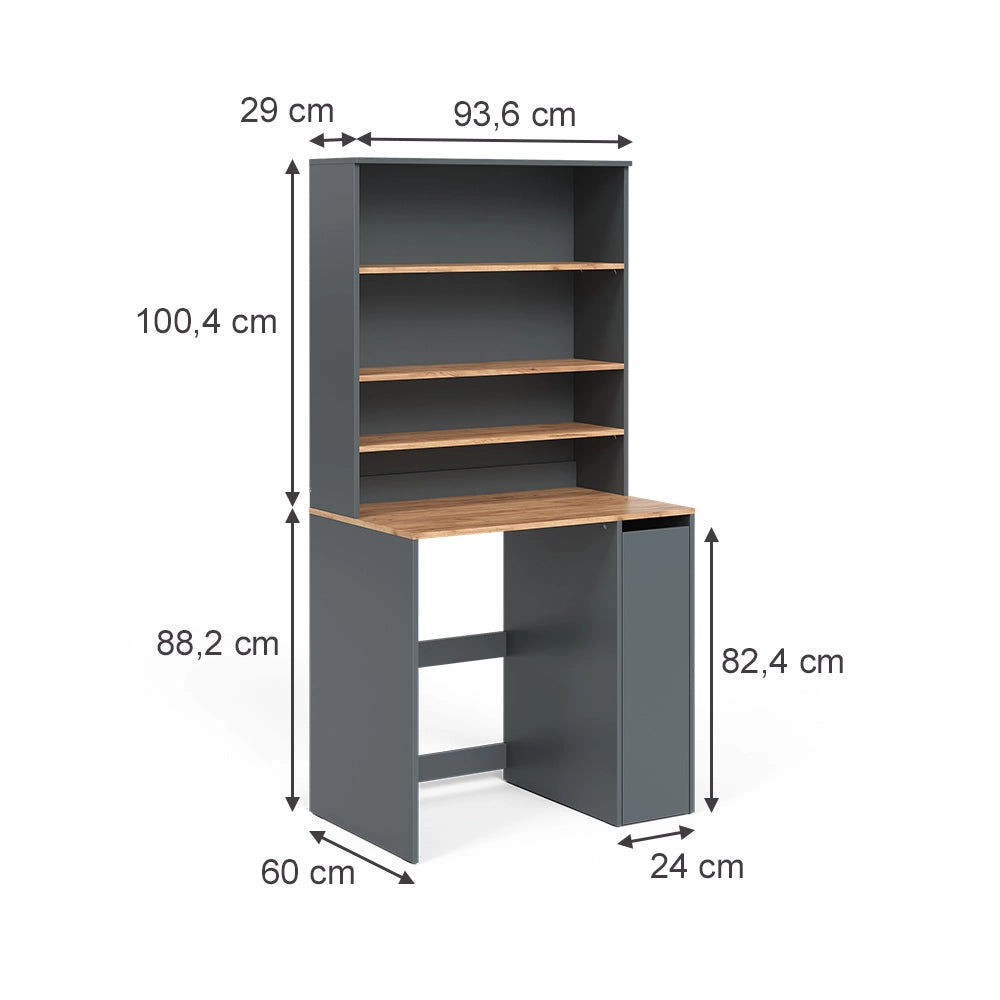 Vicco Mobile lavatrice Antracite/quercia dorata 93.6 x 88.2 cm 2 parti con armadio e ripiano