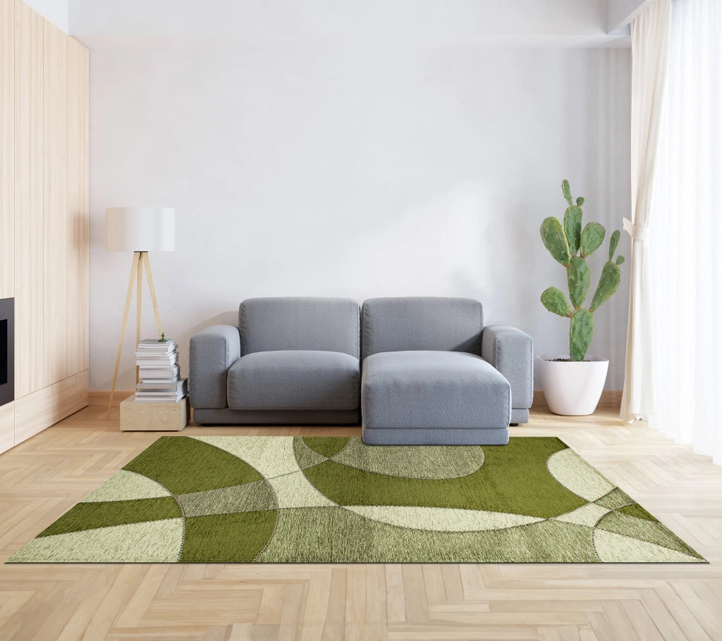 Tappeto Arredo Moderno Morbido in Ciniglia Ingresso Antiscivolo Prodotto Italiano  Soggiorno Camera Salotto Disegni Piazzati Cotone Varie Misure Grande Hills/Foresta - 65x300 cm