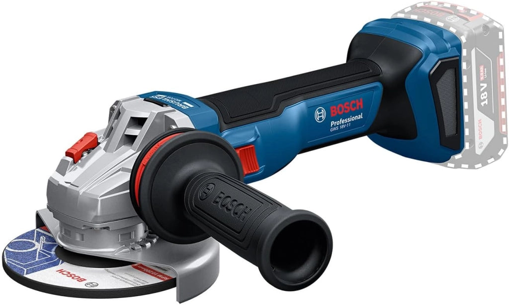 Bosch Professional 18V System Smerigliatrice angolare a batteria GWS 18V-11 (diametro disco 115 mm, senza batteria/caricabatteria)
