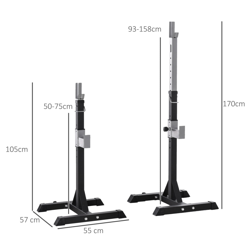 Rack Porta Bilanciere Acciaio ¨C Zephmum ¨C Nero 55x57x105-170cm
