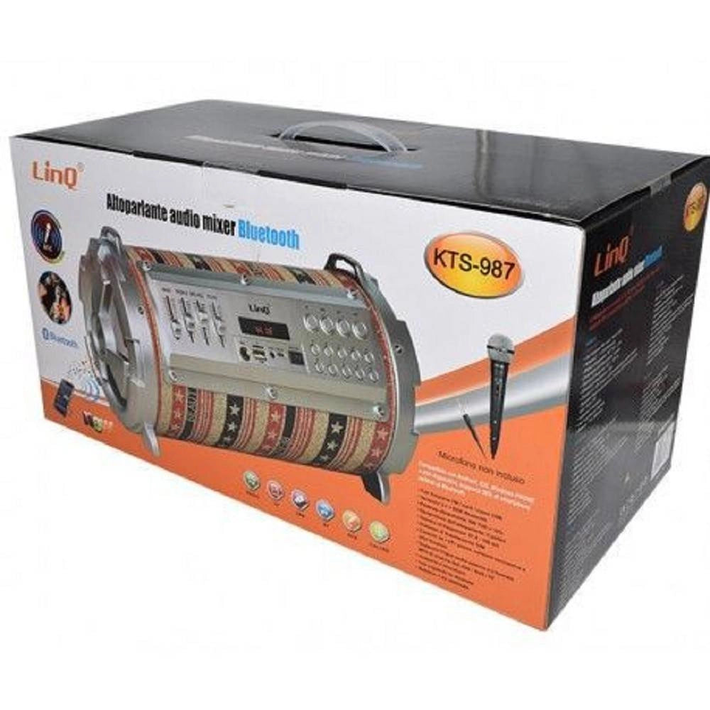 Trade Shop - Cassa Speaker Altoparlante Mixer Bluetooth Portatile Radio Fm Tf Card Usb 8w Kts-987 -