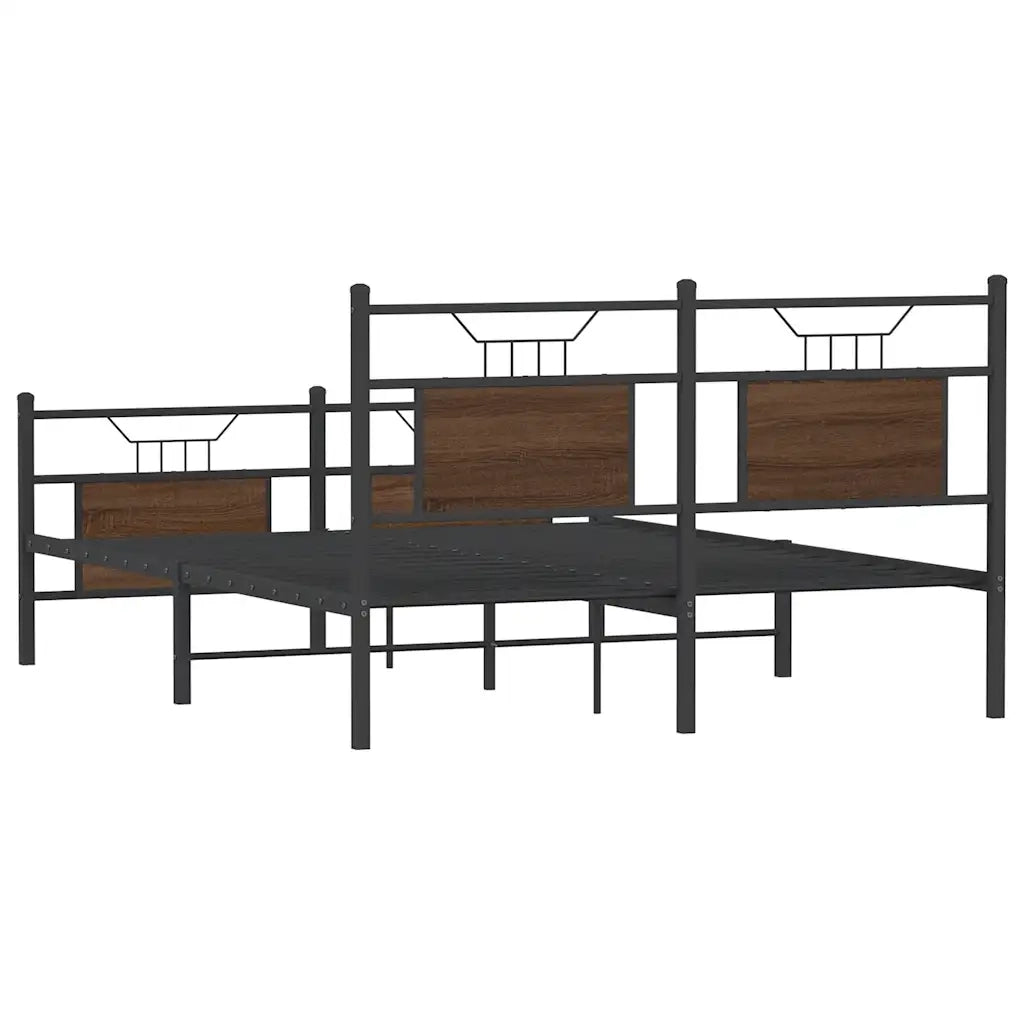 Giroletto senza Materasso Rovere Marrone 137x190 cm Truciolato
