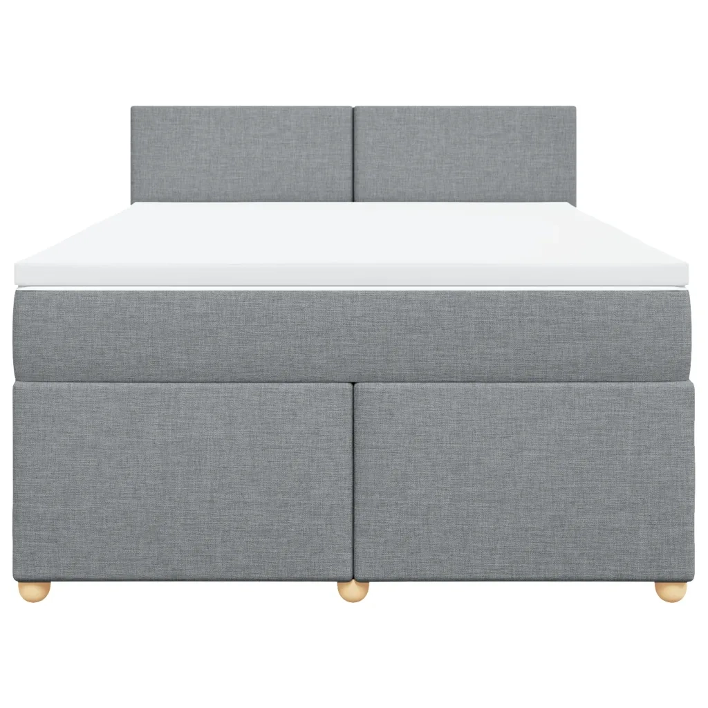Giroletto a Molle con Materasso Grigio Chiaro 140x200cm Tessuto