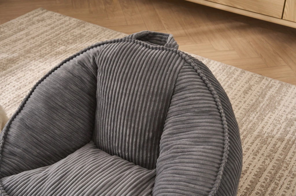 Pouf 37x33x25 cm ergonomico in poliestere grigio