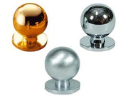 POMOLI PER MOBILI IN OTTONE A SFERA- - ø mm.15 in ottone oro lucido - 5 pezzi