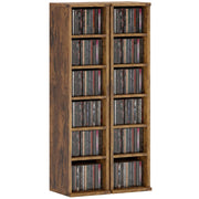 Mobile Porta CD con Ripiani Regolabili ¨C zephmum ¨C Legno Marrone Rustico 21x22.5x88.5 cm