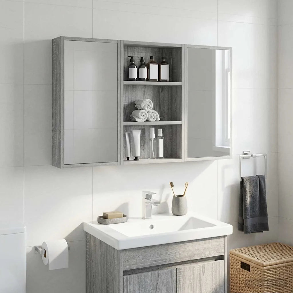 Armadio da bagno a muro Sonoma grigia 40 x 10 x 60,5 cm 889356